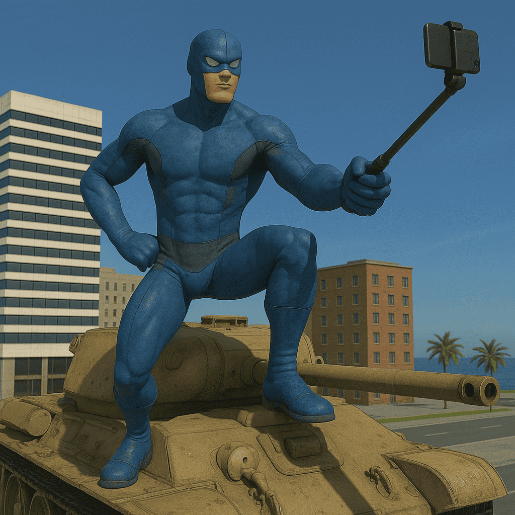 Rope Hero Vice Town APK with selfie stick