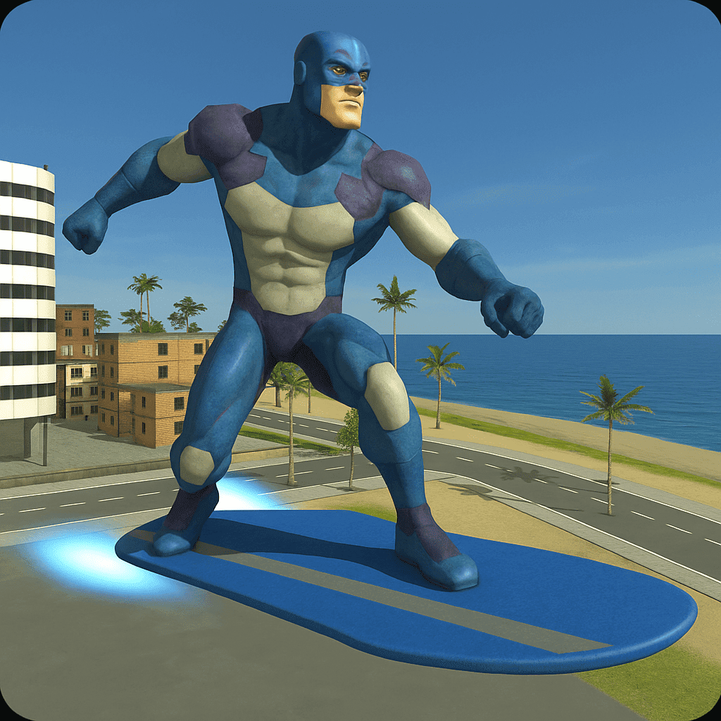 Rope super hero skateboard in vice town open city