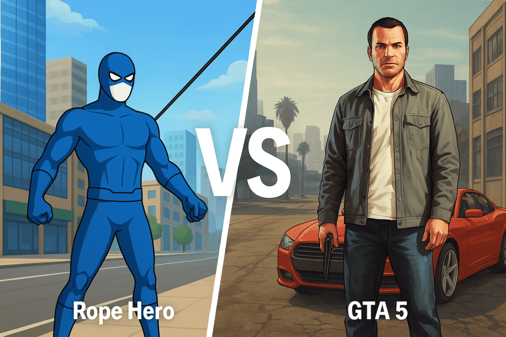 rope hero vice town vs Gta % mobile compression