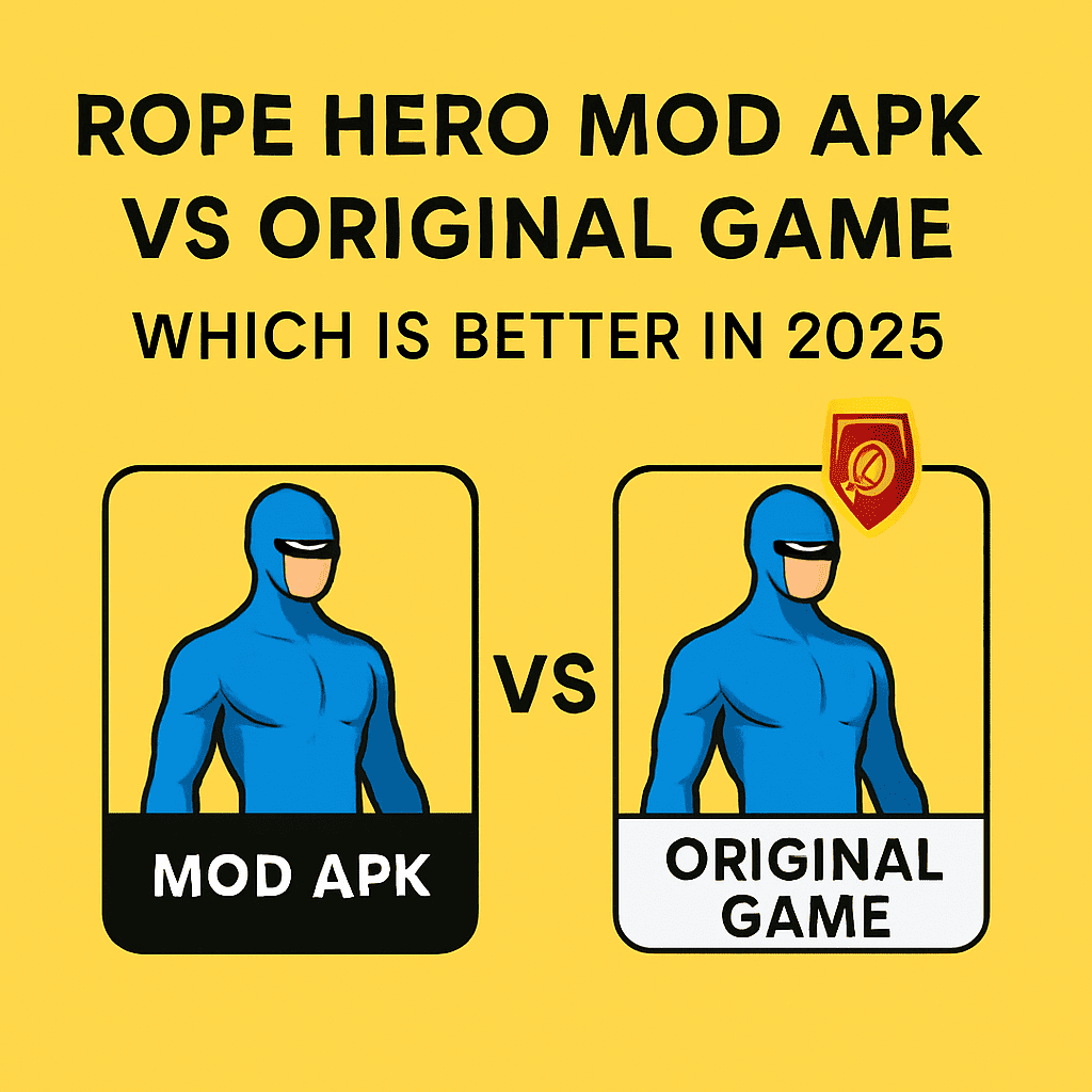 Rope Hero MOD APK vs Rope Hero Original